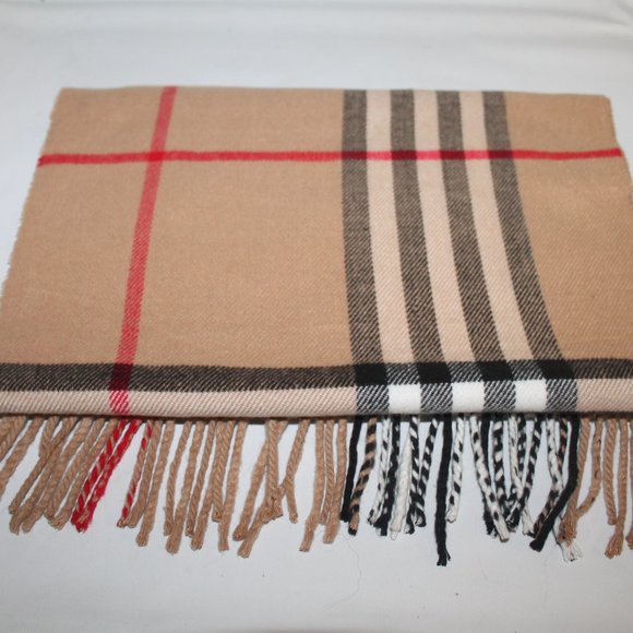 New Iconic Nova Check Print Italian Design Super Soft Fringe Scarf Shawl - Picture 2 of 8